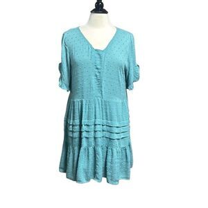 Kori America Women’s Short Sleeve Tiered Dress Size Medium NEW